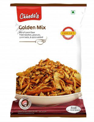 Chhedas - Golden Mix - Besan Sev, Peanuts, Boondi, Green Peas - 350 Gm Pack of 1