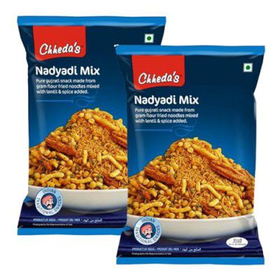 Chheda's - Nadiyadi Mix - Gujrati Snack - Besan Sev Mixed with Lentils (350g Pack of 2)