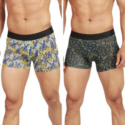 Chromozome Mens Modal-Stretch Printed Trunks (Pack of 2)