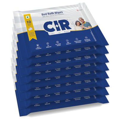 CIR Soft Body Cleansing Wet Bed Bath Wipes for Adults | Extra Large, 10 Wipes/Pack (Pack of 8), 80 Wipes