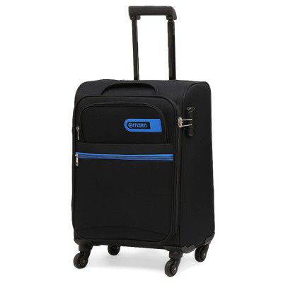 Citizen Journey Pulse Trolley Bag for Travel 57 cms Small Cabin Luggage Bag with 4 Spinner Wheel & Built-in Combination Lock (Black)