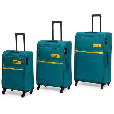 Citizen Journey Pulse Trolley Bag for Travel Set of 3 (57 cm Small, 68 cm Medium & 78 cm Large) Luggage Bag (Teal Blue)