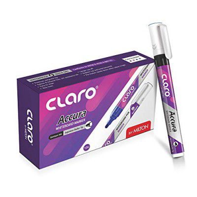 Claro By Milton White Board Marker Pen, Pack of 10, Black Ink