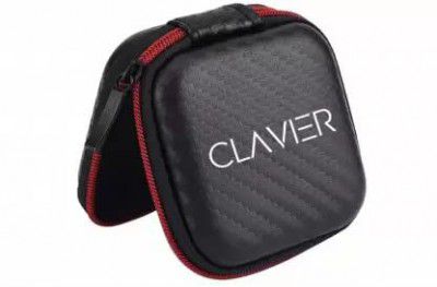 Clavier Essentials Earphone Carrying Case, Multi-Purpose Pocket Storage Travel Organizer for Earphones, Headset, Pen Drives, SD Cards, Shock-Proof Ballistic Nylon, Soft Fabric (Black)