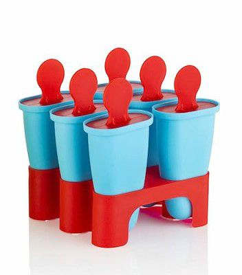 Clazkit Set of 6 Plastic Reusable Ice Pop Makers, Homemade Popsicle Frozen Ice Cream Moulds Tray Kulfi Candy for Children & Adults - Multicolor