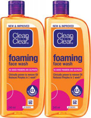 Clean & Clear Foaming Face wash 480ml| Clinically proven| Pimple & Acne removal Face Wash  (480 ml)