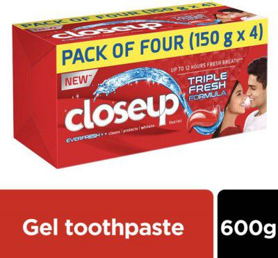 Closeup Everfresh+ Anti-Germ Gel Toothpaste Red Hot Toothpaste (600 g, Pack of 4)