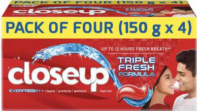 Closeup Triple Fresh Formula Toothpaste (600 g, Pack of 4)