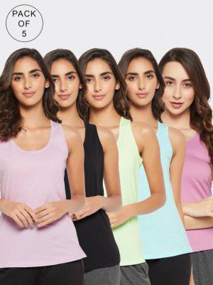 Clovia Women Multicolor Camisole (Pack Of 5 )