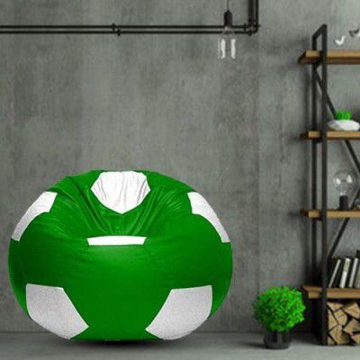 Coaster Shine XXL Football Soccerati Filled Bean Bag (Body Fitter Bean Bag with Bean Filling) (Green, White)