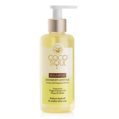 Coco Soul Dandruff Control Shampoo with Ayurvedic Medicine | 100% Cold Pressed Virgin Coconut Oil | Neem & Methi | Sulphate & Paraben Free | From the Makers of Parachute Advansed | 200ml