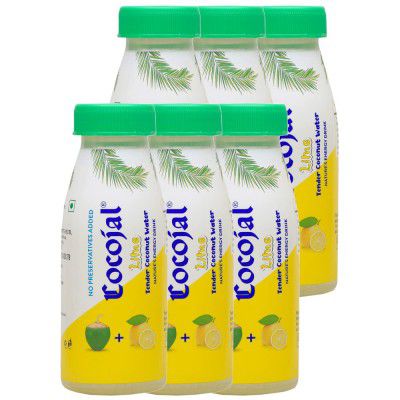 Cocojal Lime Tender Coconut Water - 200ml, Pack of 6