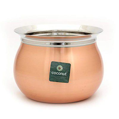 Coconut Stainless Steel Tomato FC Copper Handi/Cookware (Without Handle & Lid) - 1 Unit - Capacity -550ML