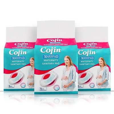 Cojin premium maternity pads for new moms Pack of 3 (15 maternity pads) - Soft Pads for After-Delivery