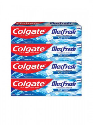 Colgate 4Pcs MaxFresh Peppermint Ice Toothpaste With Menthol Cooling Crystals - 150g Each