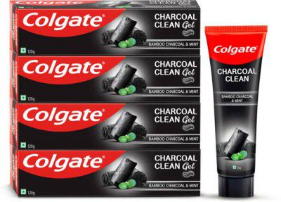 Colgate Charcoal Clean Black Gel Toothpaste (480 g, Pack of 4)