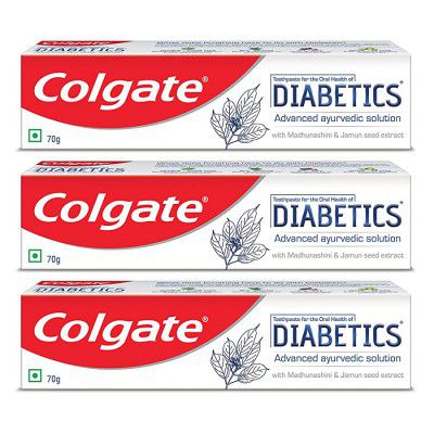 Colgate Diabetics Advanced Ayurvedic Solution Toothpaste 70g (Pack Of 3) (210g) Toothpaste (210 g, Pack of 3)