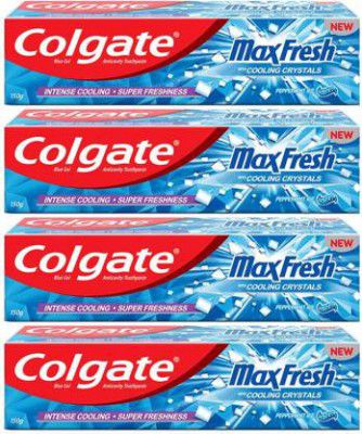 Colgate MaxFresh Toothpaste, Blue Gel Paste with Menthol - (600 g, Pack of 4)