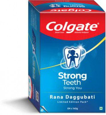 Colgate Strong Teeth Toothpaste Rana Daggubati Limited Edition Pack Toothpaste (840, Pack of 6)