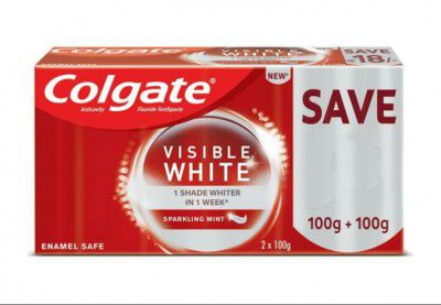 Colgate Visible White Sparkling Mint Toothpaste 100 g (Pack of 2)