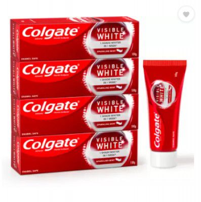 Colgate Visible White Toothpaste Teeth Whitening (400 g, Pack of 4)