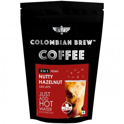 Colombian Brew Hazelnut Café Latte, Instant Coffee Powder Pre-mix (3 in 1) 1kg