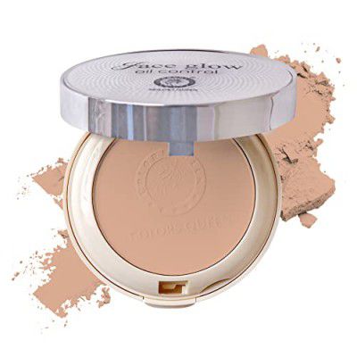 Colors Queen Oil Control Compact Powder | Lightweight Face Compact for Women with SPF-15 to Protect Skin from UV Rays | Pore Minimizing, Easily Blends Pressed Powder for All Skin Types (04 - Natural T