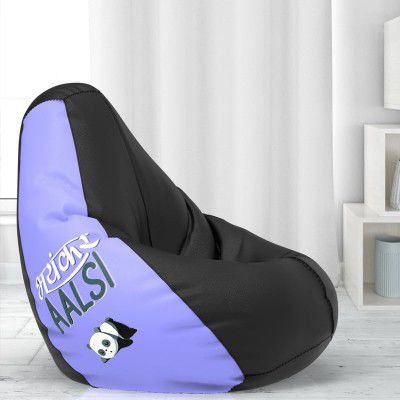 ComfyBean Bag with Beans Filled XXL- Official: Jack & Mayers Bean Bags - for Teenagers - Max User Height : 4.5-5 Ft.-Weight : 45-50 Kgs(Model: Bhayankar Aalsi - Black Lavender)