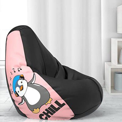 ComfyBean Bag with Beans Filled XXXL- Official: Jack & Mayers Bean Bags - for Young Adults - Max User Height : 5-5.8 Ft.-Weight : 60-70 Kgs(Model: Chill - Black Peach)