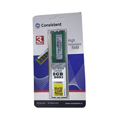 Consistent 8GB DDR3 1600MHz Desktop RAM (Memory) U-DIMM | Long-DIMM | DT PC3-1600 Single Channel Memory