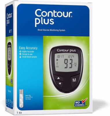 CONTOUR PLUS Glucometer Only Glucometer (Black)