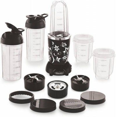 cookwell Modern Bullet 500 Juicer Mixer Grinder (5 Jars, Black and Chrome)