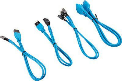 CORSAIR Premium Sleeved I/O Cable Extension KIT, Blue