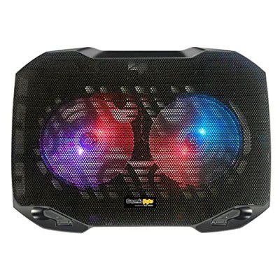 Cosmic Byte Wind RGB Laptop Cooling Pad, Dual 120mm RGB Fans, Elevated Height, Laptop Holder, Supports up to 15.6" Laptops (Black)