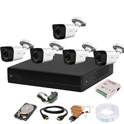 CP PLUS Wired 8 Channel HD DVR 1080p , Outdoor Camera 2.4 MP 5Pcs, 1 TB Hard Disk, Full Combo Set