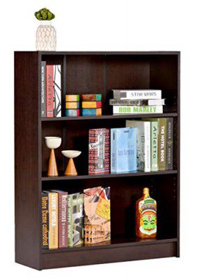 Craftos Eliza Engineered Wood 3-Shelf Book Shelf and Storage / Display Unit (Dark Wenge, Matte Finish)