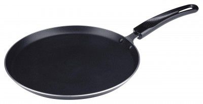 Cresta Gas Stove Compatible Aluminium Flat Tawa (Sparkle Black, 25cm)