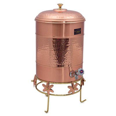 CROCKERY WALA AND COMPANY Copper Dispenser New with Brass Stand (2 litres)