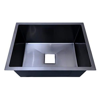 CROCODILE HM-24"x18"x10" Sink, Black Matt Finish, Stainless Steel