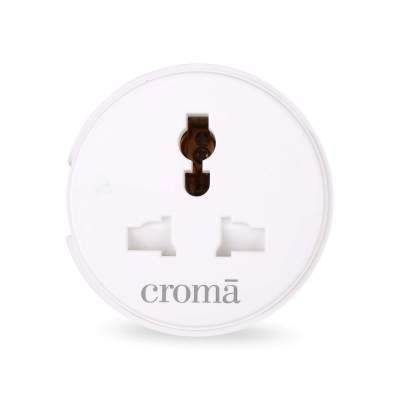 Croma 10A Wi-Fi Smart Plug Alexa & Google Home Compatible, Universal Plug Point for Low Power Devices (CRCP1005, White)