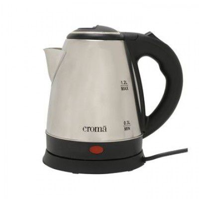 Croma 1500 Watt 1.2 Litre Electric Kettle with Auto Shut Off (Silver)