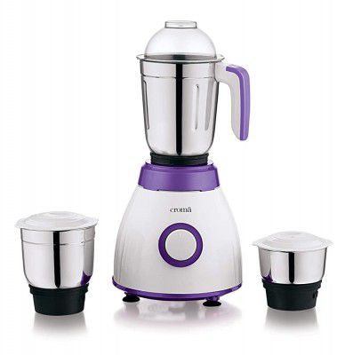 Glen Mixer Grinder 500W with 3 Stainless Steel Liquidiser, Grinder