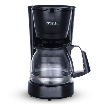 Croma Drip Coffee Maker 0.75L with 6 Cup Capacity, Keep Warm Function & Borosilicate Glass jar (600W) (CRSKAF001SCM06)