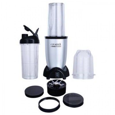 Croma Personal 450 Watt 2 Jars Mixer Grinder Blender (19000 RPM, Bullet Motor, Silver and Black)