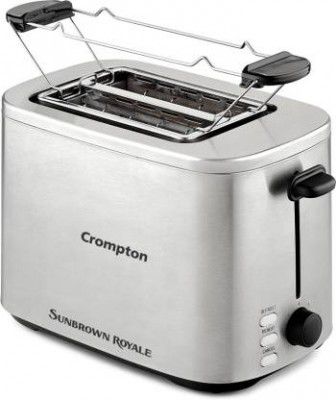 Crompton ACGPT-SUNBROWNR 800 W Pop-Up Toaster (Silver, Grey)