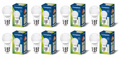 Crompton Dyna Ray 5W Round B22 LED Cool Day Light Pack of 8