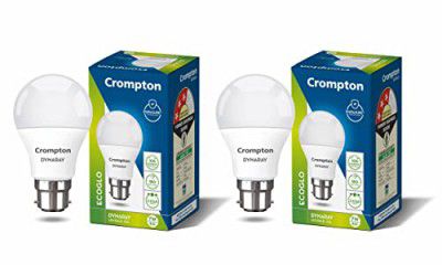 Crompton Dyna Ray 7W Round B22 LED Cool Day Light Pack of 2