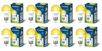 Crompton Dyna Ray 7W Round E27 LED Warm White Pack of 8