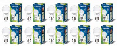 crompton Dyna Ray 9W Round B22 LED Cool Day Light Pack of 10