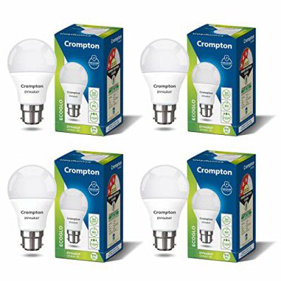 Crompton Dyna Ray 9W Round B22 LED Cool Day Light Pack of 4